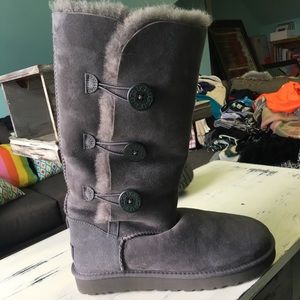 Grey Button Uggs